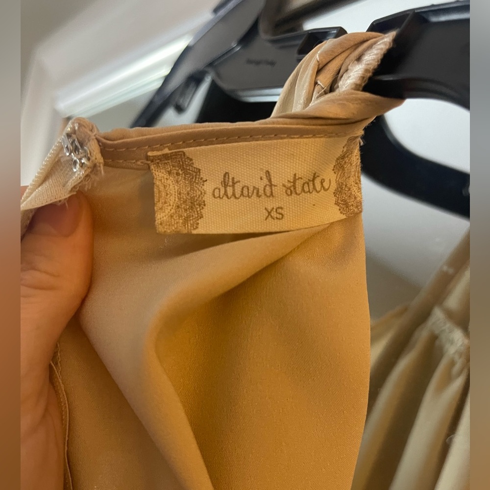 Beautiful Champaign silky dress size xs from altered state .